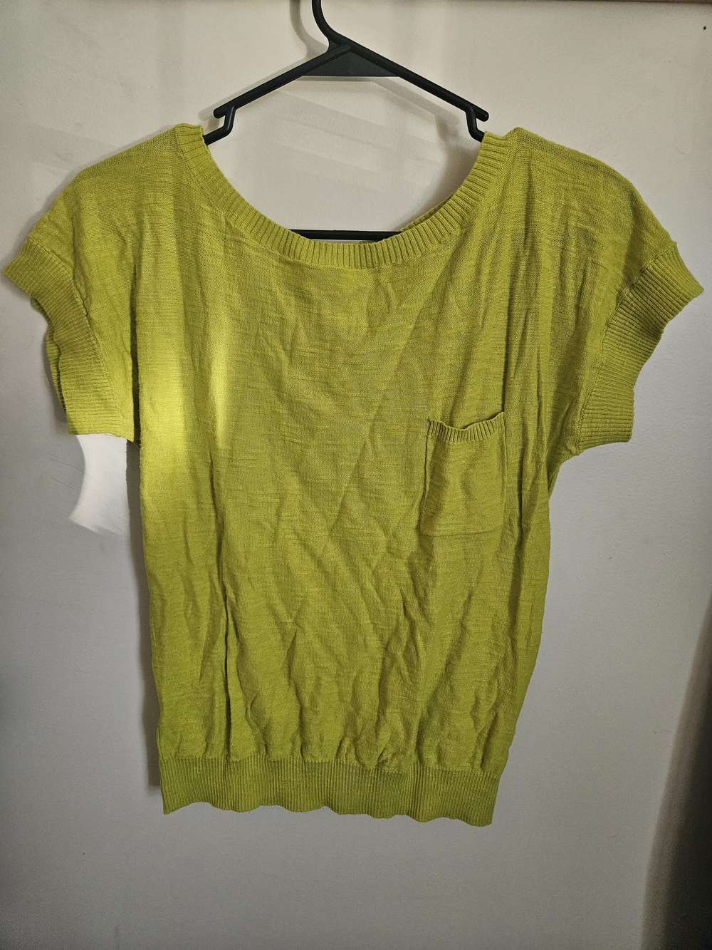 LOFT Lime Green Short Sleeve Knit Top